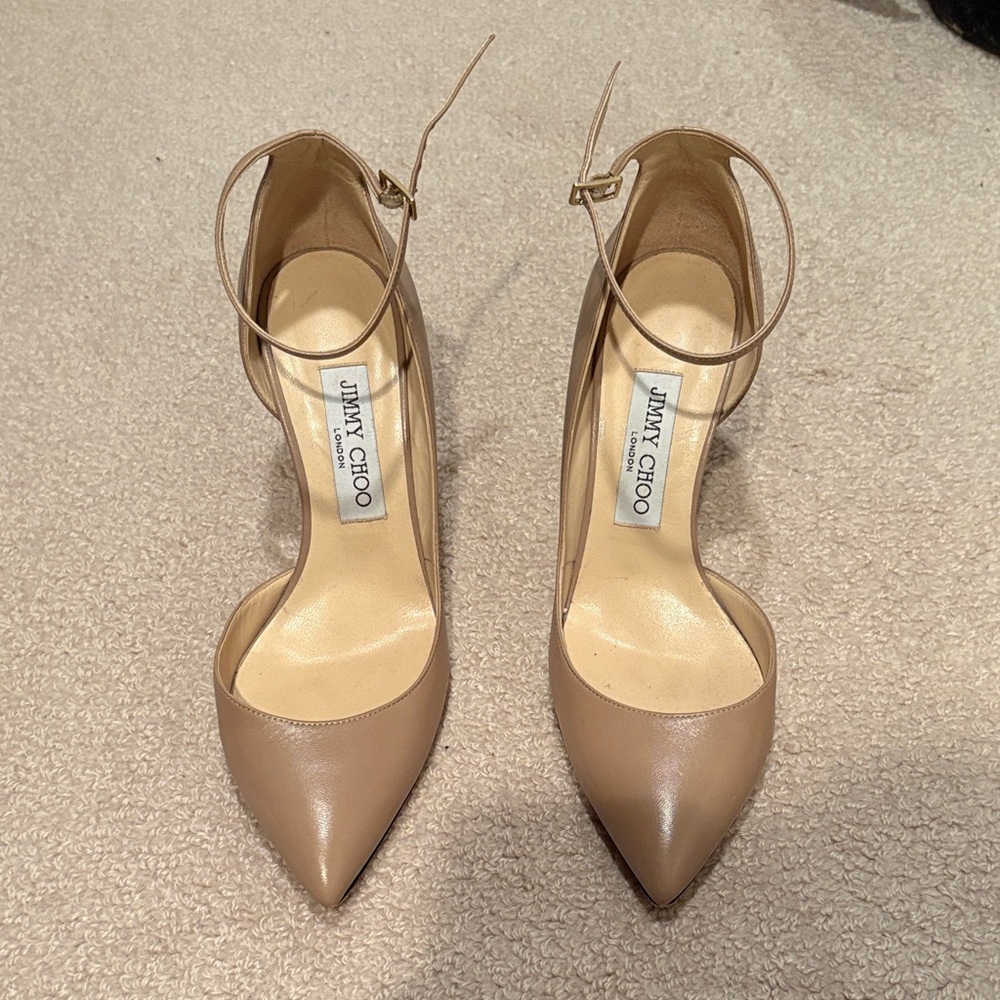 Jimmy Choo Nude Pointed Toe Heels